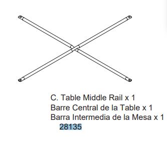 Table Middle Rail