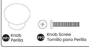 Knob, (wood W/screw)