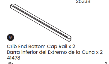 Crib End Bottom Cap Rail