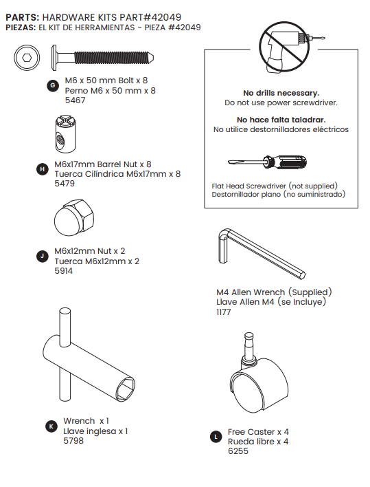 Hardware Kit, (porta Crib) | Delta Children Parts