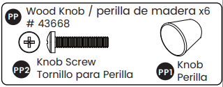 Knob, Wood W/screw