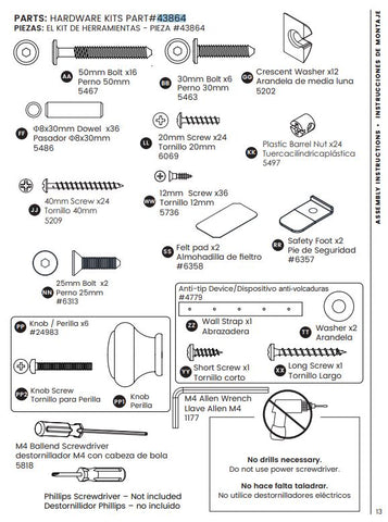 Hardware Kit (w/knobs)