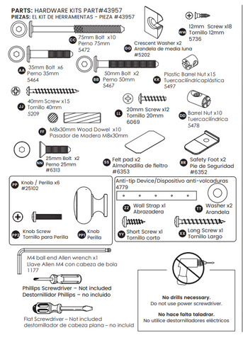 Hardware Kit (w/knobs)