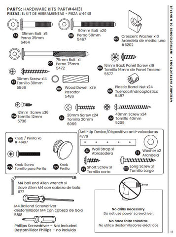 Hardware Kit (w/knobs)