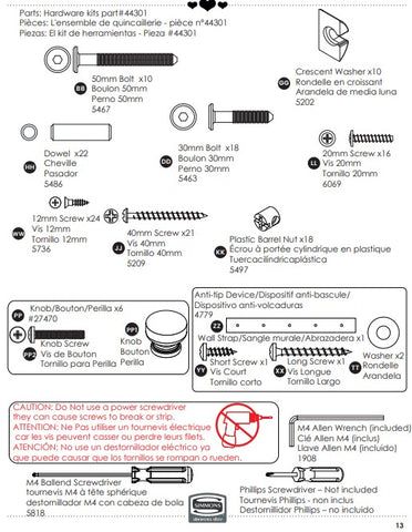 Hardware Kit W/knobs