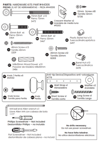 Hardware Kit (w/knobs)
