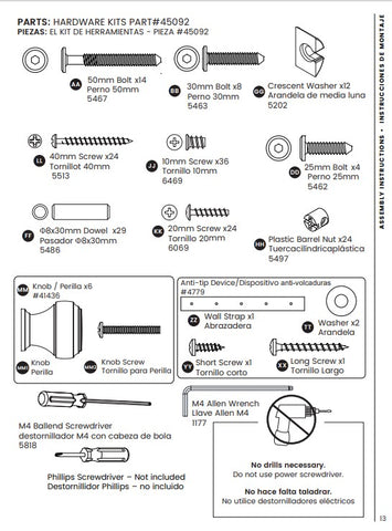 Hardware Kit (w/knobs)