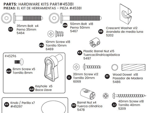 Hardware Kit W/knobs