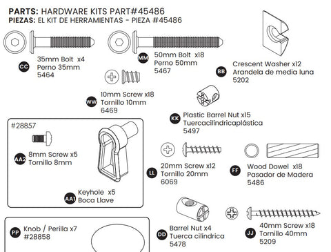 Hardware Kit W/knobs