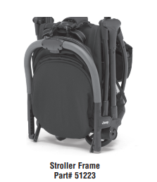 Stroller Frame Incl Front Wheels, Seat, Canopy, Straps