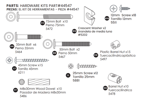Hardware Kit (w/knobs)