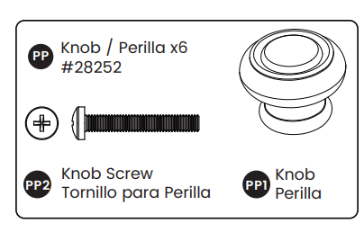 Knob, Metal W/screw