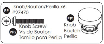 Knob, Metal W/ Screw