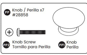 Wood Knob W/screw 6