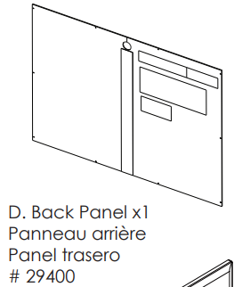 Ms32222 Delta Rear Panel Back Panel | Delta Children Parts