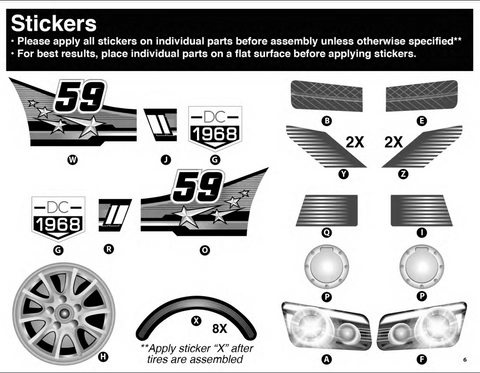 Stickers - Grand Prix Race Car Bed Blue