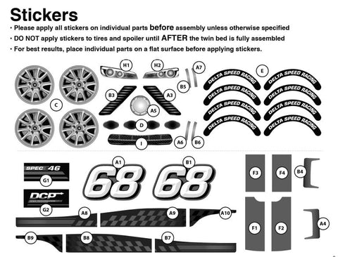 4R Adhésif 3D Racing Wing, Carbone, Charbon 4R Adhésif 3D Racing Wing, Carbone, Charbon