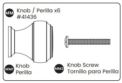 Knob, (wood W/screw)
