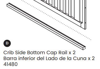 Crib Side Bottom Cap Rail 1