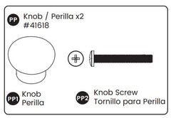 Metal Knob W/screw