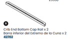 Crib End Bottom Cap Rail 1