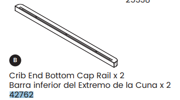 Crib End Bottom Cap Rail 1