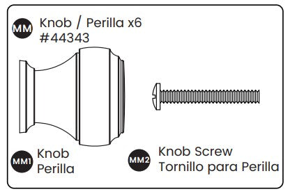 Knob, (wood W/screw)