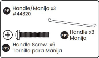 Pull (metal, W/screws)