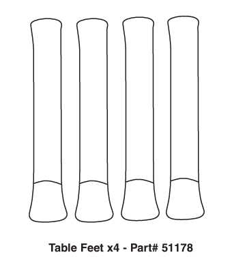 Table Foot (longer Legs) 1 Pc 1