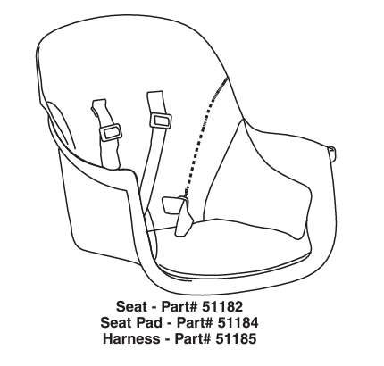 Seat Hard Plastic (no Legs, Pad, Or Harness) 1