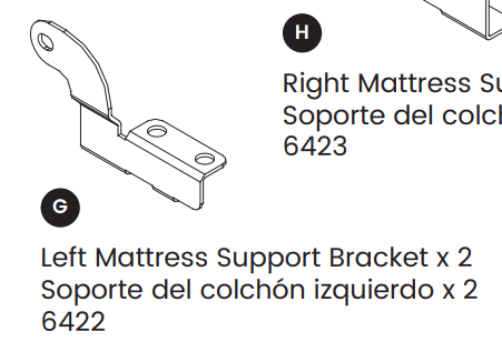 Left Mattress Support Bracket