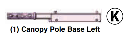 Canopy Pole Lower Base Left