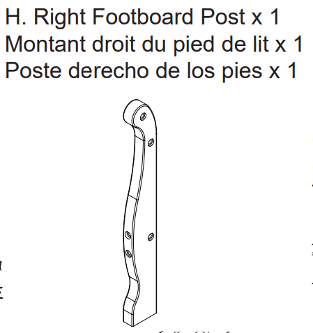 Right Footboard Post