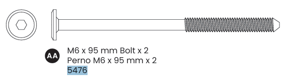 Bolt M6-1.0x95mm Jcb M4 Dr 13mm Shd 1