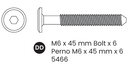 Bolt M6-1.0x45mm M4 Dr 13mm 1