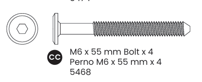 Bolt M6-1.0x55mm Jcb M4 Dr 13mm Shd 1
