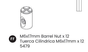 Barrel Nut (m6x10dx17l-c6.5) 1