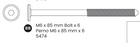 Bolt M6-1.0x85mm Jcb M4 Dr 13mm Shd 1