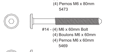 Bolt M6-1.0x60mm Jcb M4 Dr 13mm Shd 1