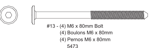 Bolt M6-1.0x80mm M4 Dr 13mm 1