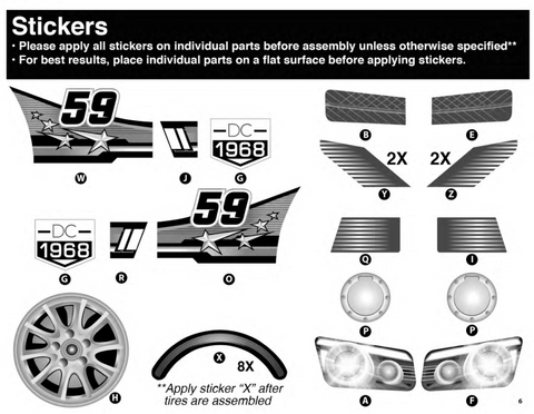 Stickers - Grand Prix Race Car Bed Red