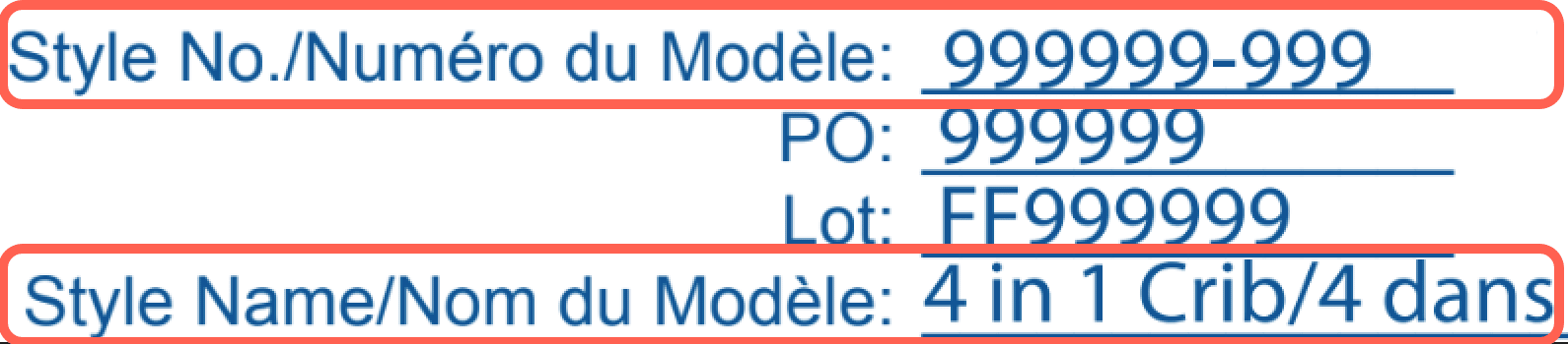 Zoomed view of SKU information on product sticker